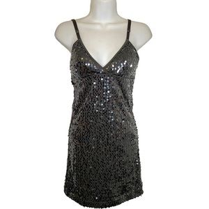 Vintage forever 21 ✨ mini grey sequins dress size S